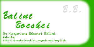 balint bocskei business card
