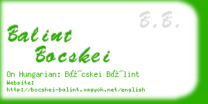 balint bocskei business card